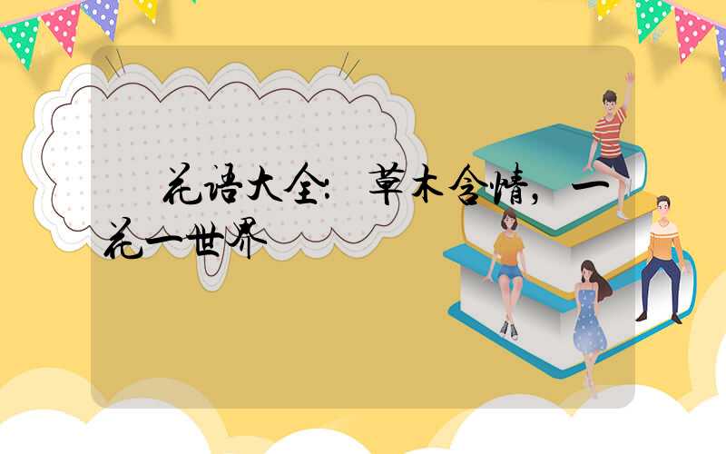  花语大全：草木含情，一花一世界